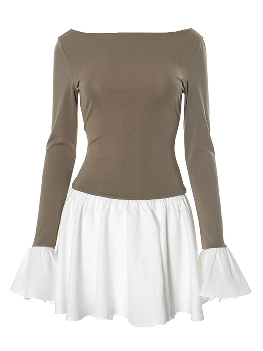 Patchwork Mini Dress For Women