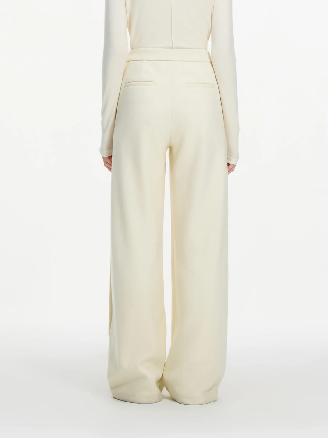 Women Winter Long Trouser Thick Straight Commuter Beige All-Match Pants