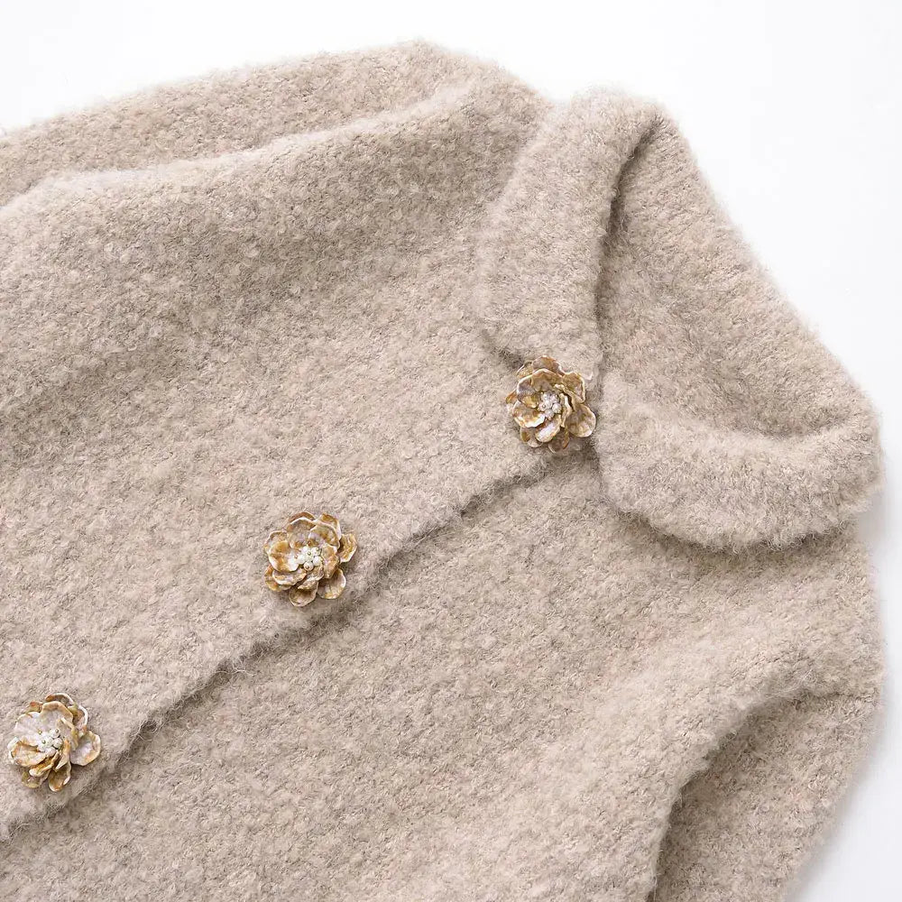 Women’s Floral Button Knit Cardigan Sweater