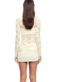 Patchwork Sheer Lace Bandage Women Dress - Norellé