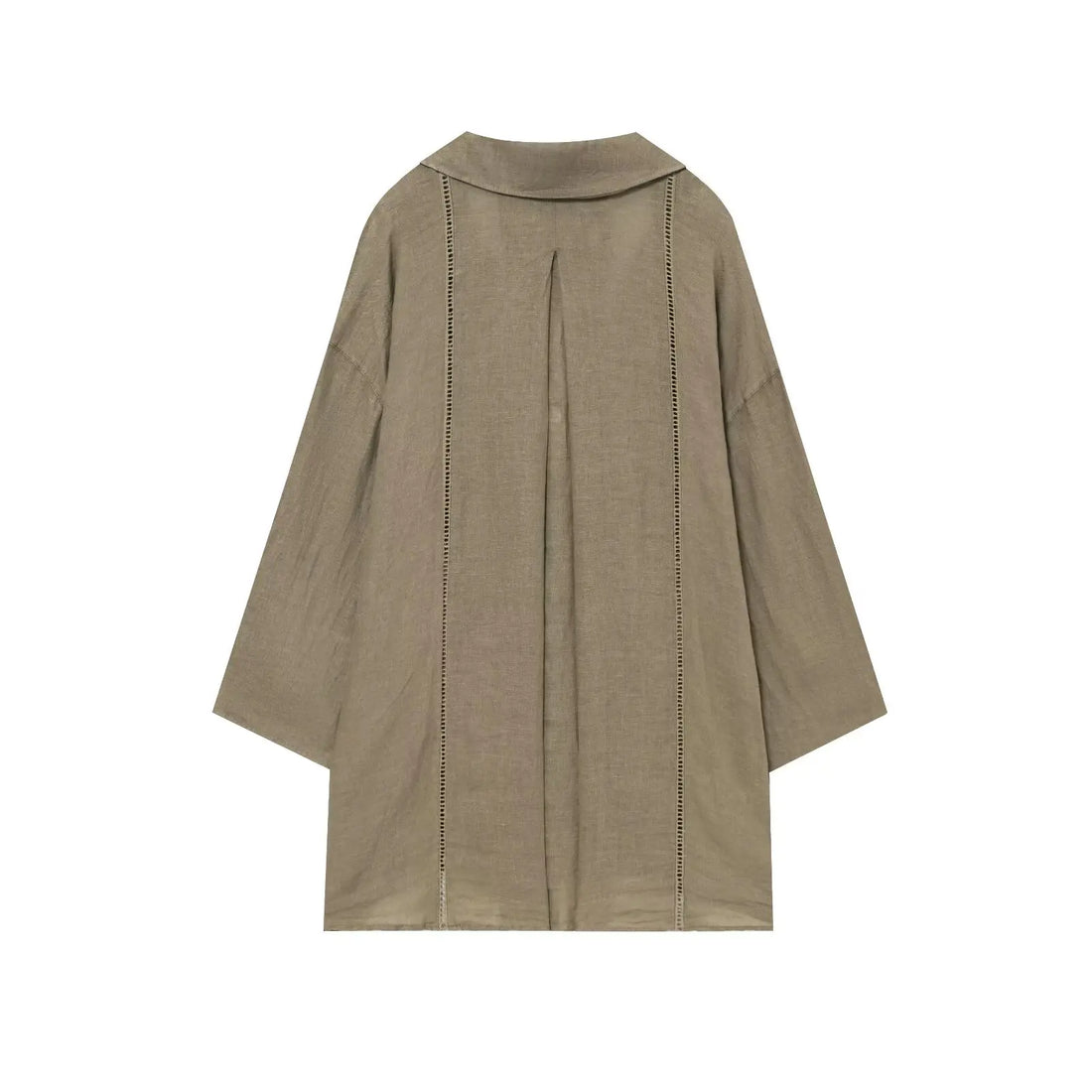 Langärmliges Damen-Shirt mit V-Ausschnitt und Hose mit mittlerer Taille und weitem Bein 