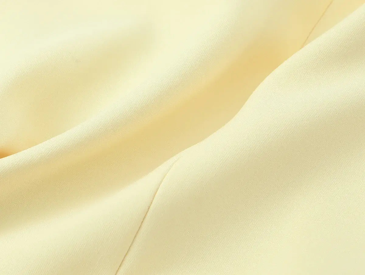 Woman Elegant High Street Solid Side Zipper Slim Tops