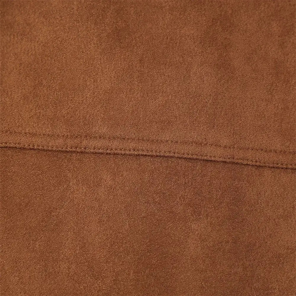 Women’s Button Decoration Suede Jacket Coat