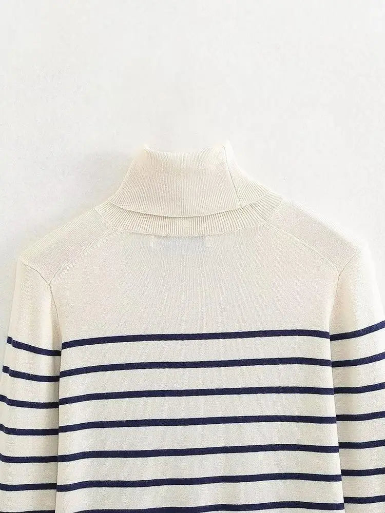 Women’s Cropped Basic Turtleneck Sweater Long Sleeves with Buttons