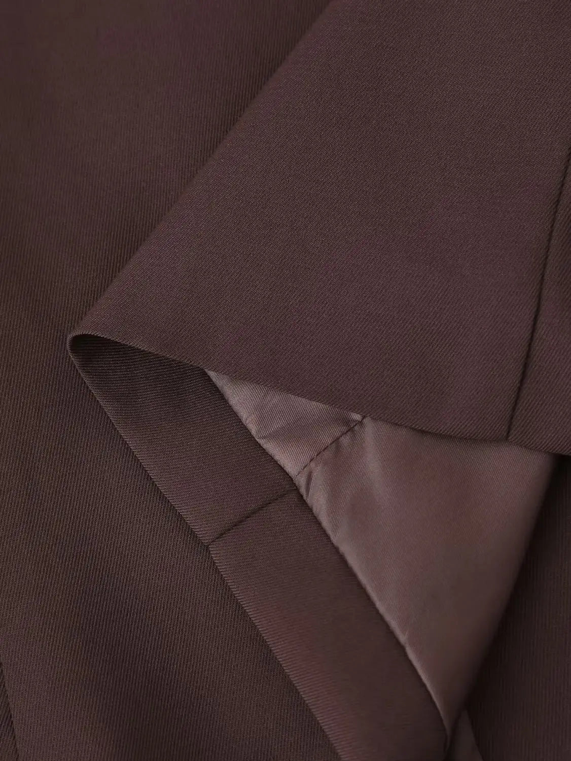 Women Fashion Solid Blazer Lapel Slim Double Breasted Long Suit Coat