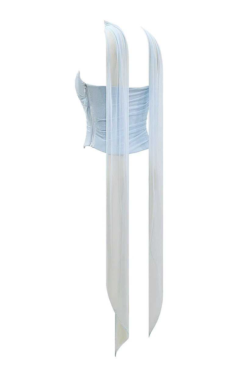 Two Pieces Sets For Women Strapless Off-shoulder Sleeveless Tops And Elegant High Waist Long Skirt