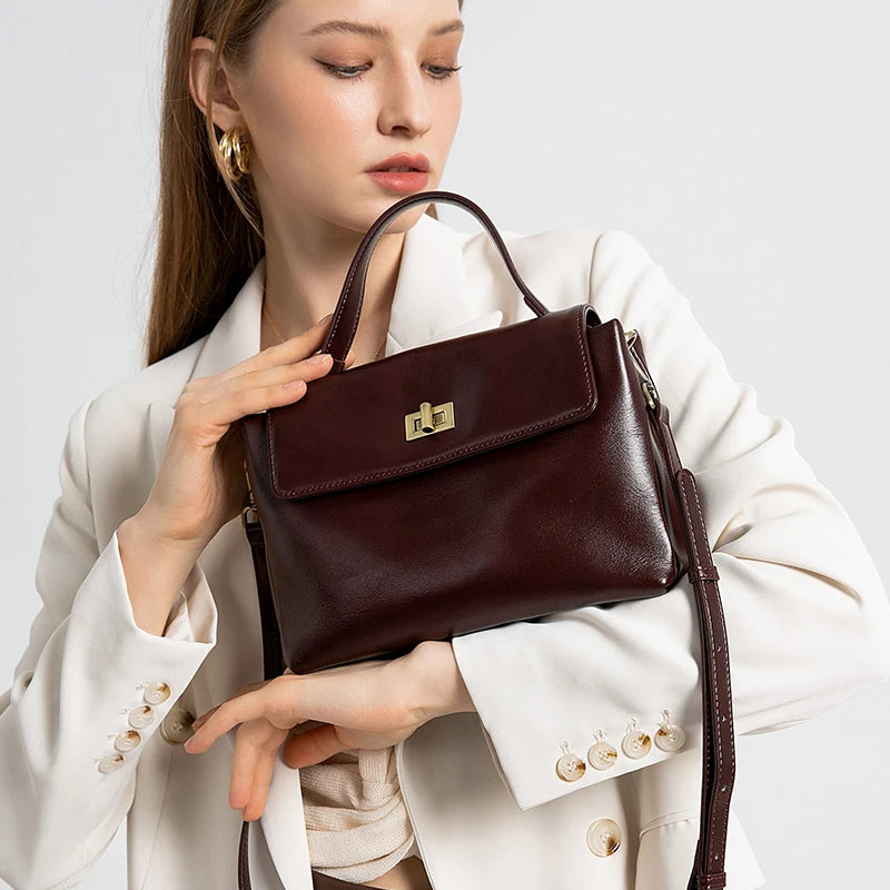 Women Cowhide Genuine Leather Tote Bag