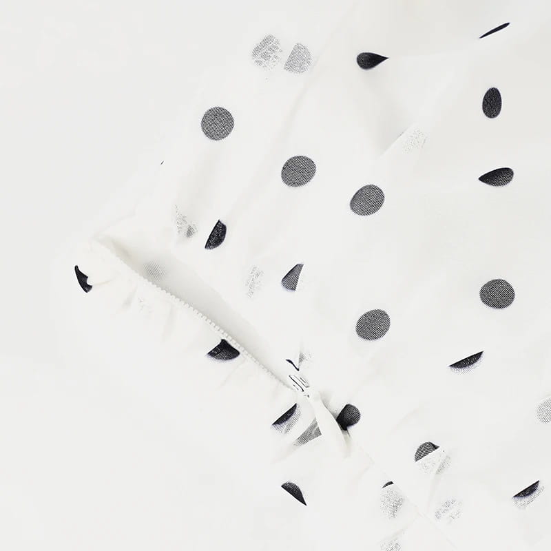 Polka Dot Floor-length Chiffon Skirt