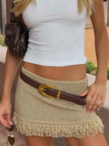 Knitted Patchwork Mini Skirts For Women