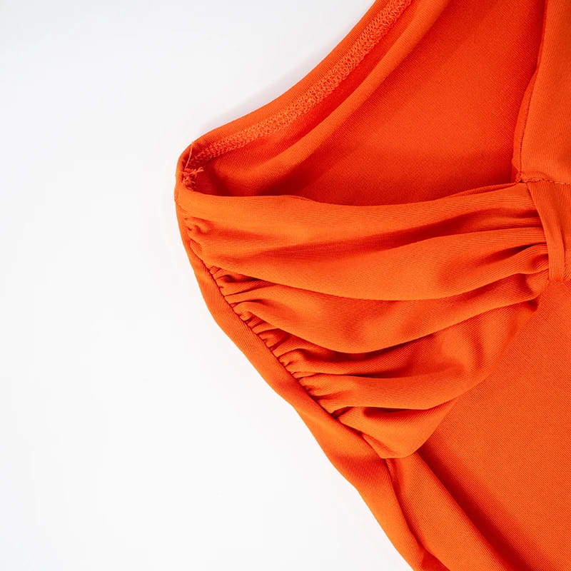 Women’S Solid Color One Shoulder Hollow Out Backless Dress