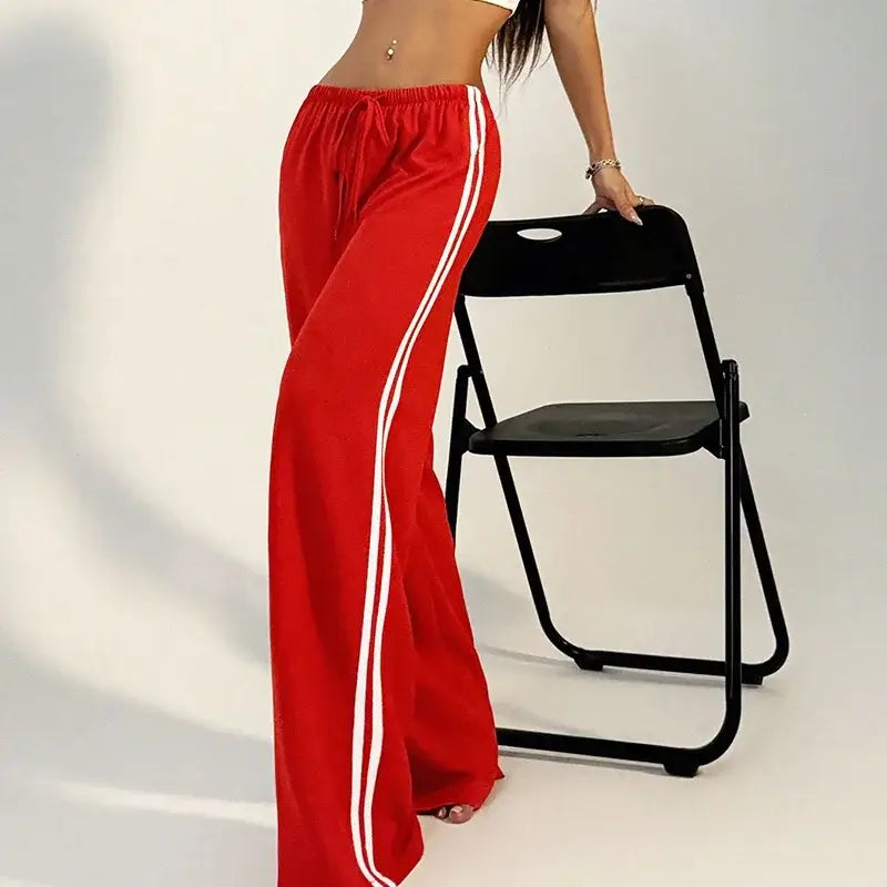 Women’s Pants Streetwear Basic Straight Loose Casual Slim Trousers