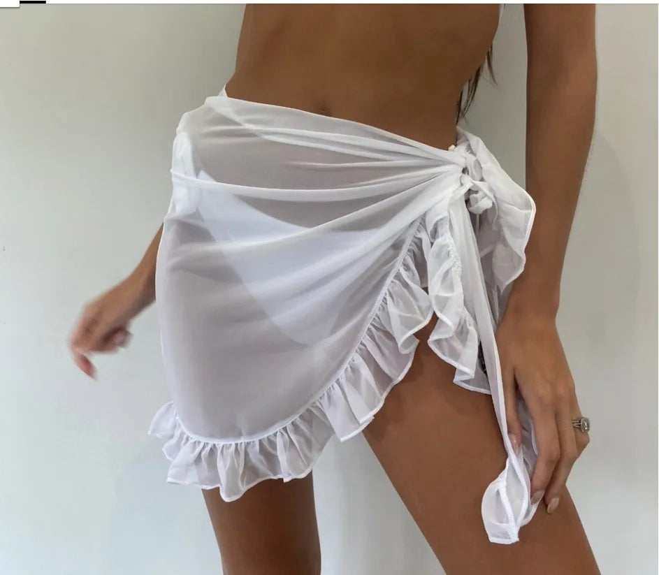 6 Colors Ruffle Bikini Cover Ups Short Skirt for Women Summer - Norellé