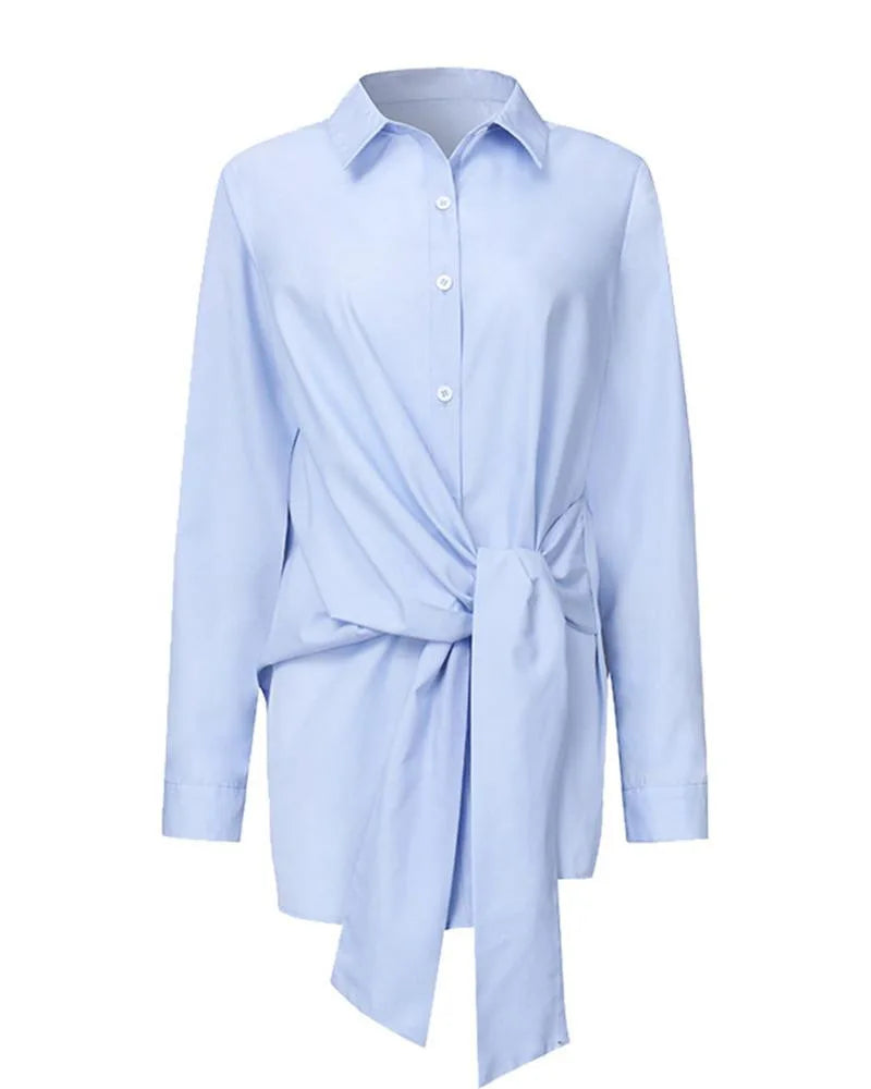 Slim Button White Shirt Women