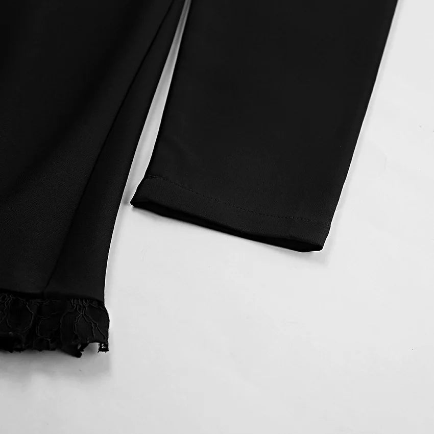 Lace Splice Long Sleeve Dress For Women