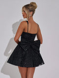Glitter Bright Silk Sparkling Bow Women Dress - Norellé