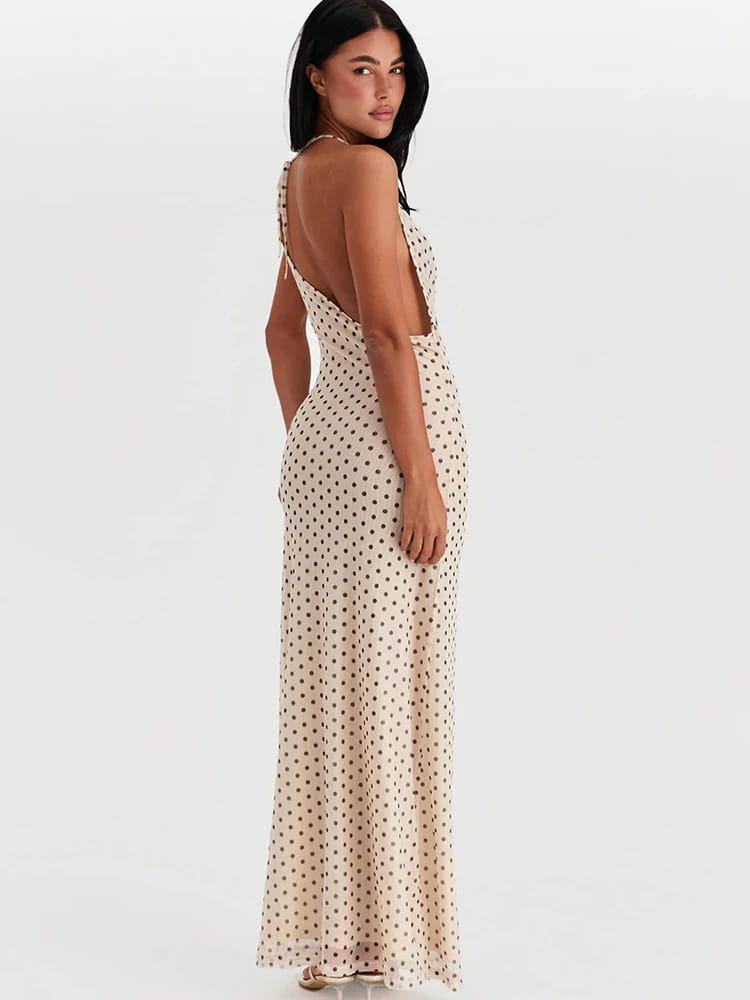Printed Polka Dots Maxi Dress For Women