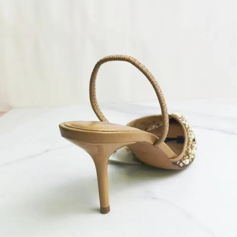 High Heeled Shoes Sequin Pearl Stiletto