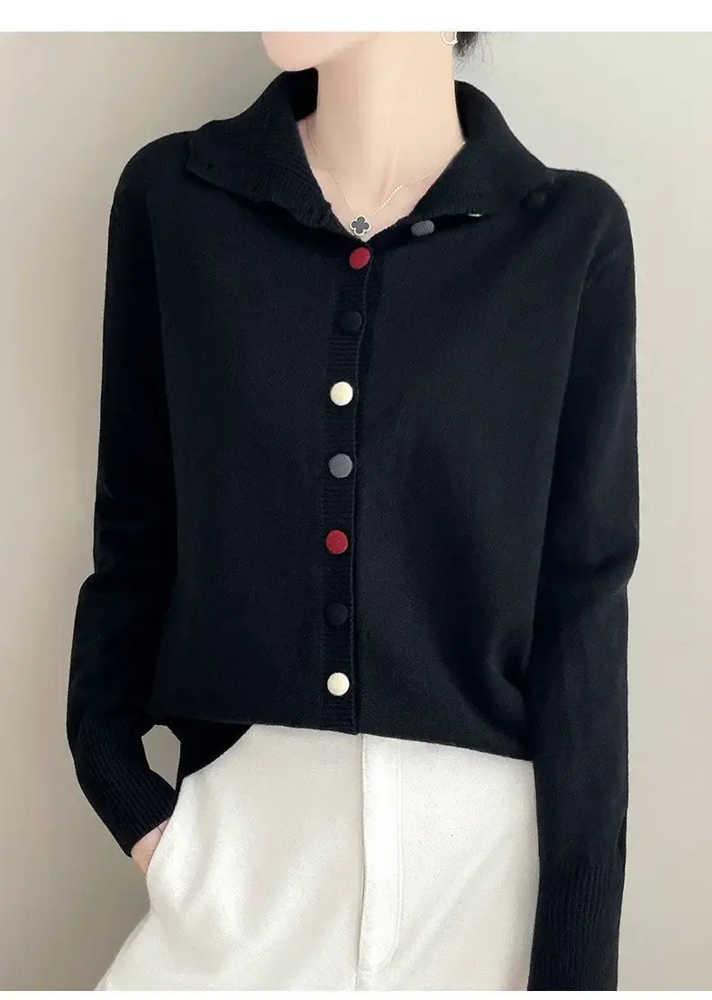 High Neck Knitted Sweater Cardigan Women’s