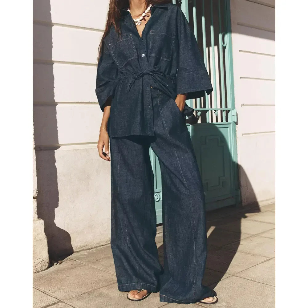 Women Denim 2 Pieces Set