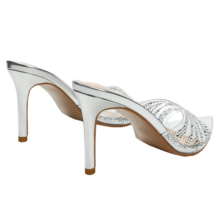 Women’s Mules Rhinestone High Heel