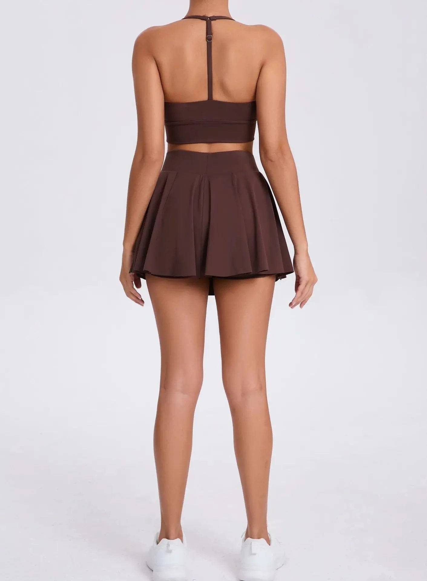 Yoga Set Casual Outdoor Bra Tennis Short Skirt