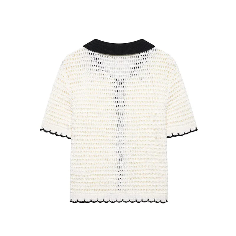 Women Beige Bow Lace Up Knitted Sweater