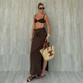 2PC Push Up Women Bikini Set Skirt Floral Printed - Norellé
