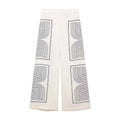 Women's Loose And Versatile Printed Twill Fabric Shirt High Waisted Pants