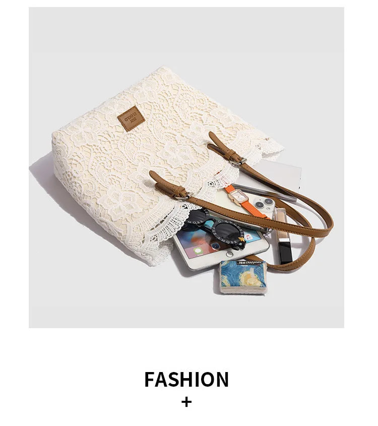 French Lace Tote Women’s Large Capacity Commuter Bag