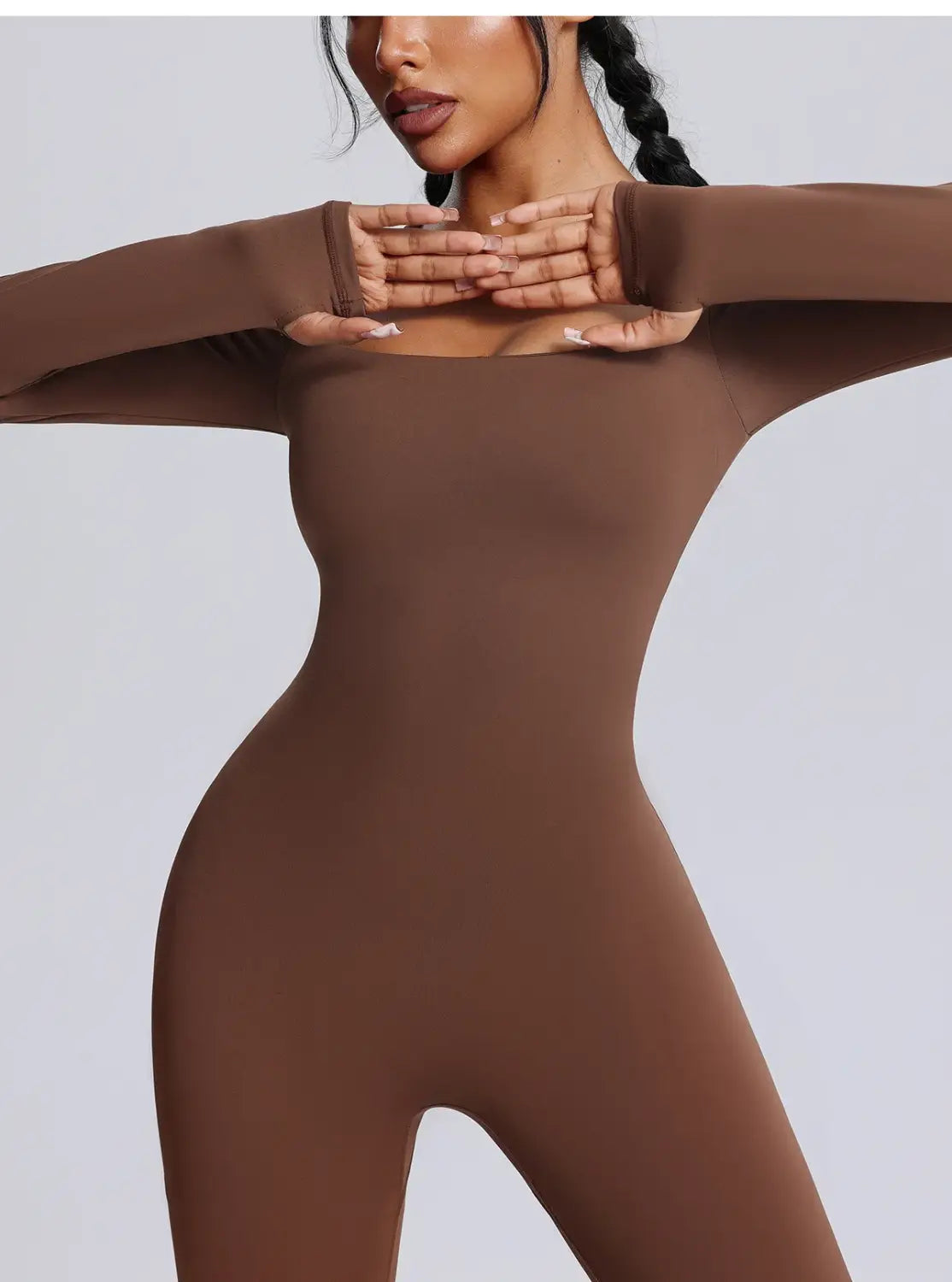 Seamless Jumpsuits Sports Fitness High Elastic Breathable Long-sleeved Suit