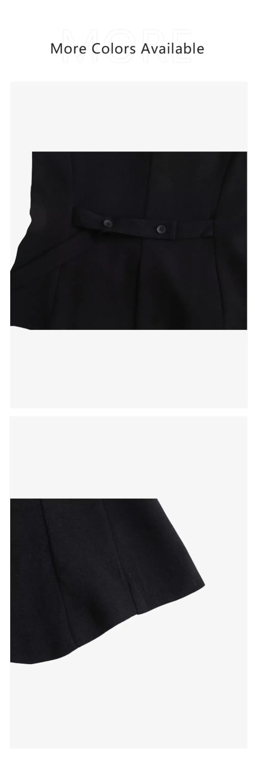 Women’s Wear Button Decoration Slim Fit Tank Top High Waist A-line Skirt Short