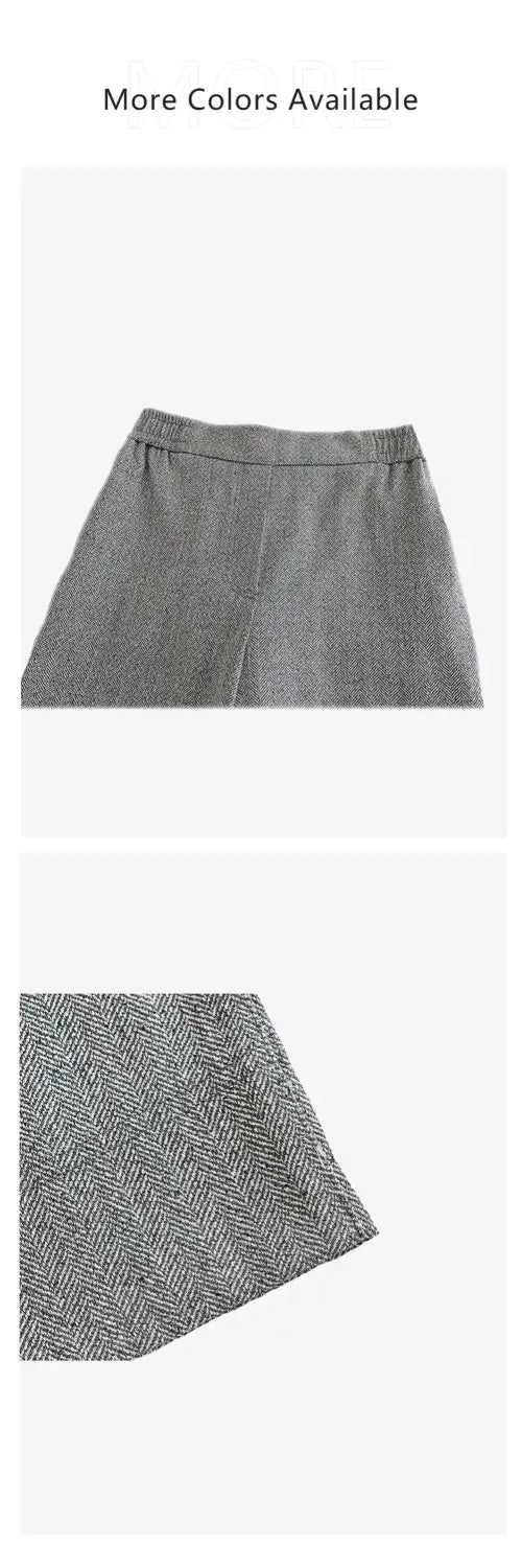 Women’s Herringbone Diagonal Suit Jacket Casual Long Pants