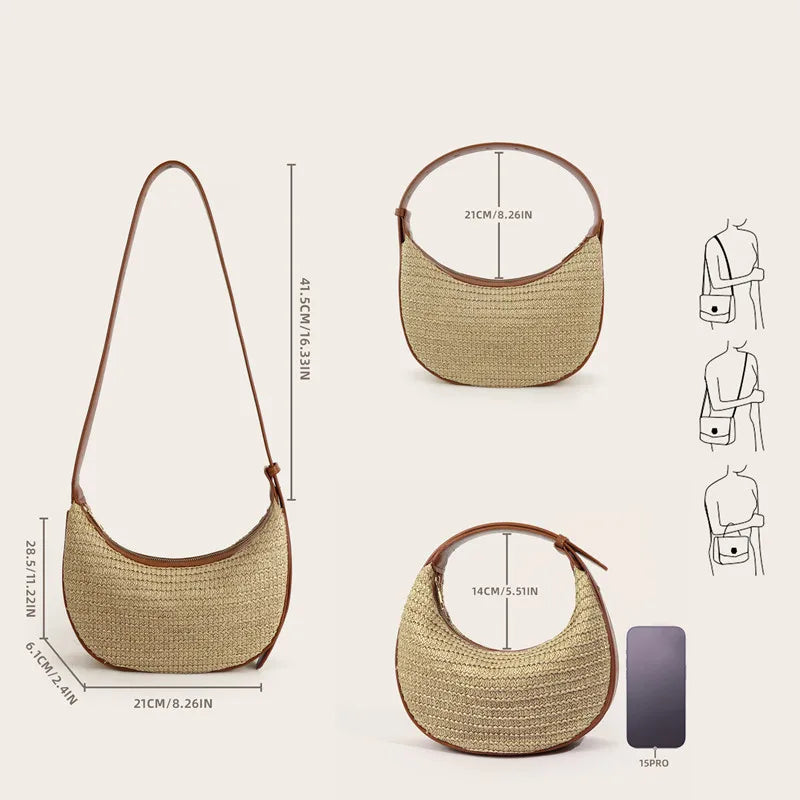 Adjustable Half-Moon Handbag