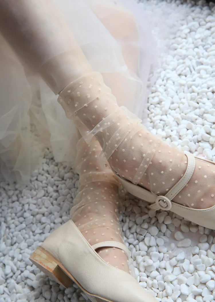 Dot Lace Socks Women Transparent Mesh Ankle