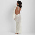 Hollow Out Knitted Long Dress Beach Dress Bikini Cover - Norellé