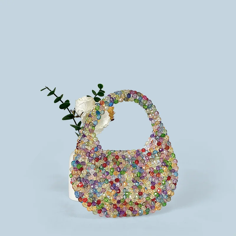 Premium Texture Handmade Beaded Mini Bead Bag