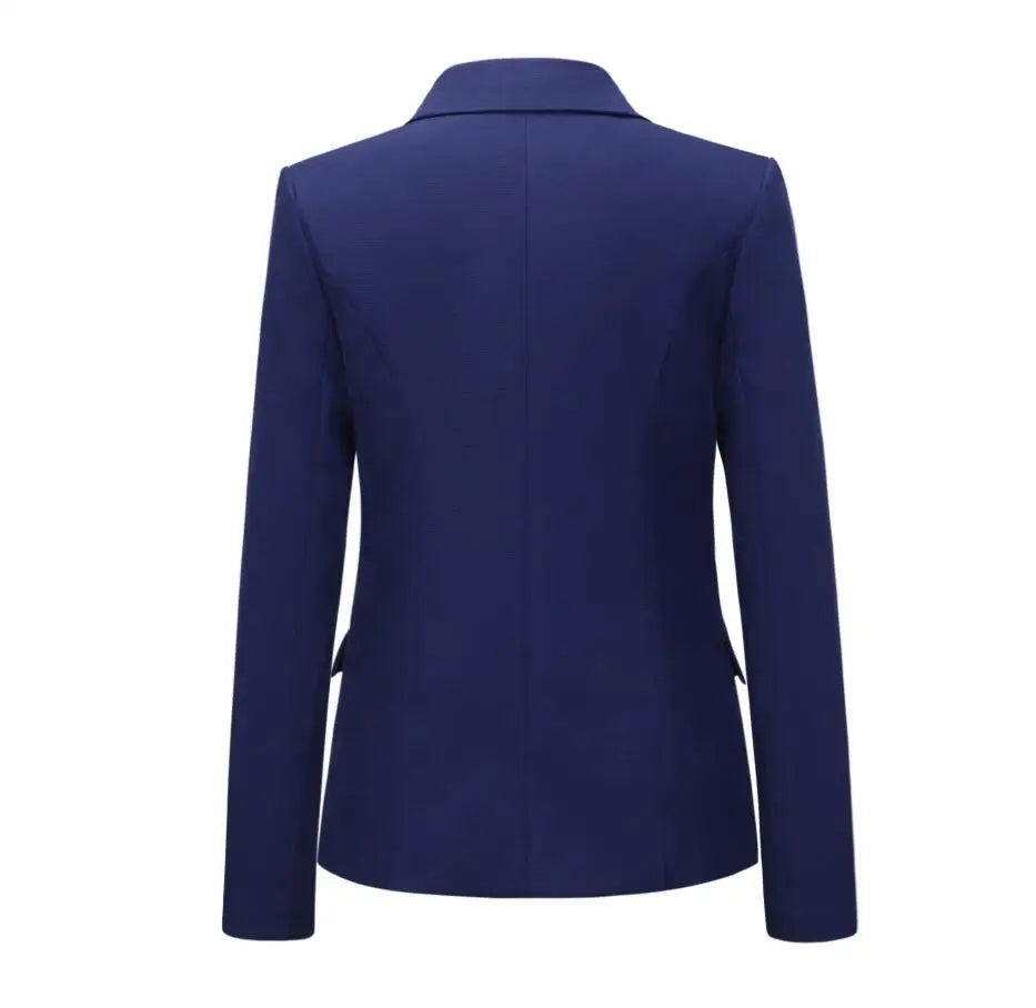 Casual Long Sleeve Turn-down Collar Double Breasted Jacket For Women