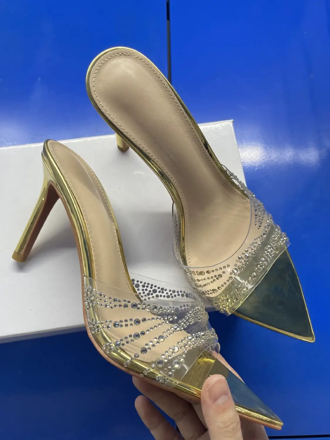 Women’s Mules Rhinestone High Heel