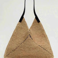 Women Casual Travel Handbag PU Leather Simple Straw Bag