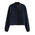 Woman Bomber Jacket Coat White Button Baseball - Norellé