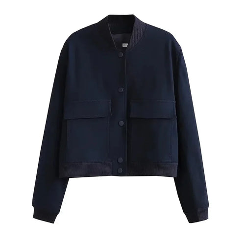 Woman Bomber Jacket Coat White Button Baseball - Norellé
