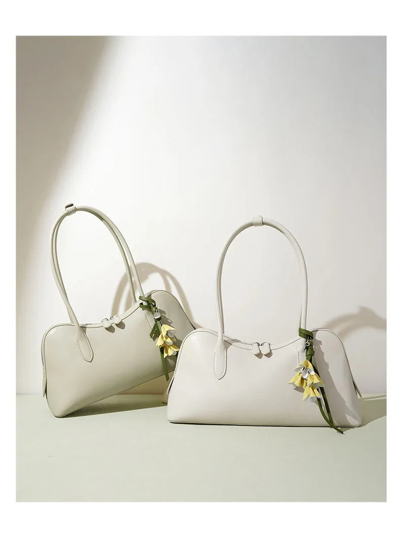 Cowhide Underarm Bag Genuine Leather