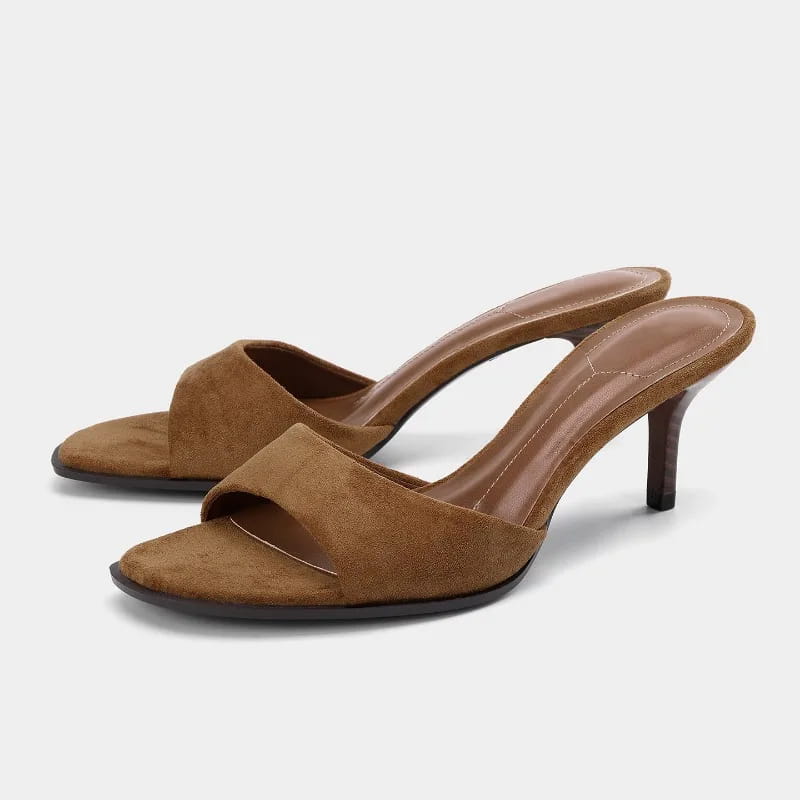 Faux Suede High Heels Modern Sandals for Women