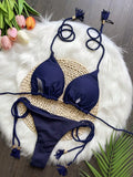 Swimwear Women Brazilian Bikini Set Solid Triangle - Norellé