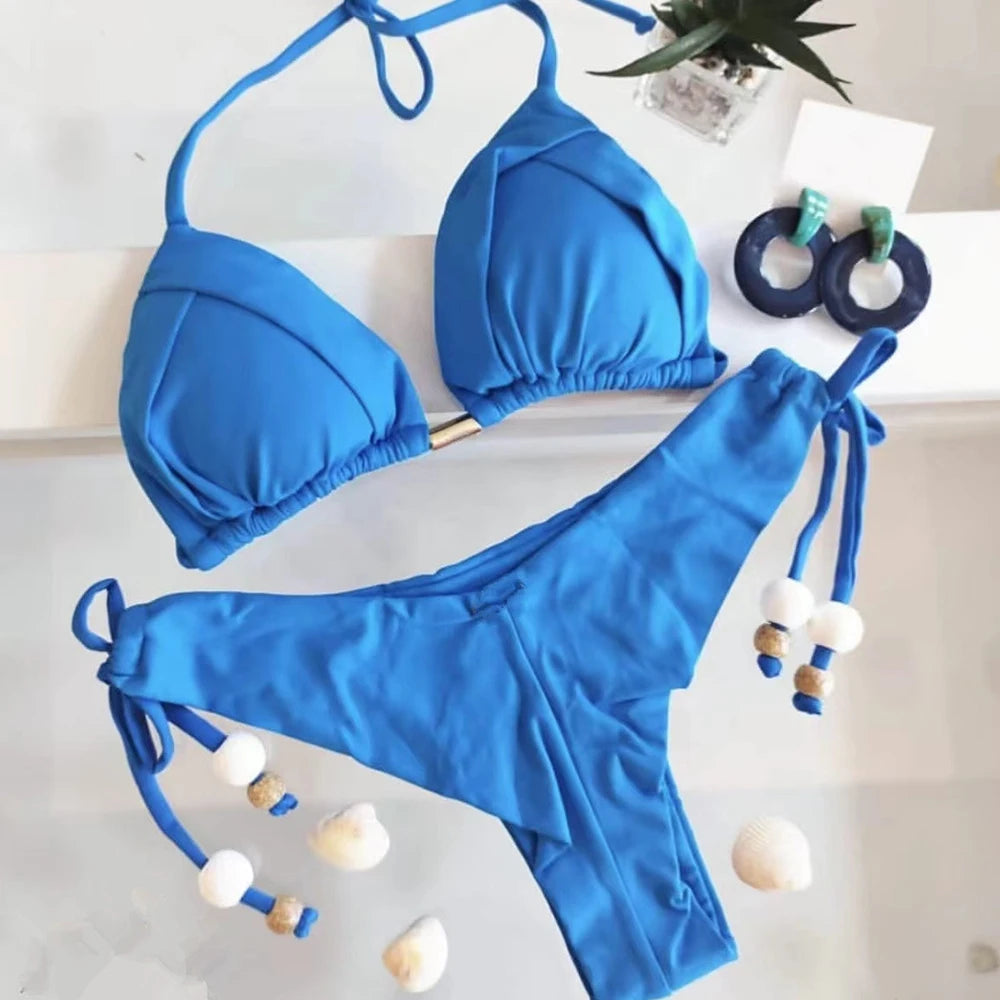 Triangle Bathing Suit for Women Brazilian Bikinis Halter - Norellé