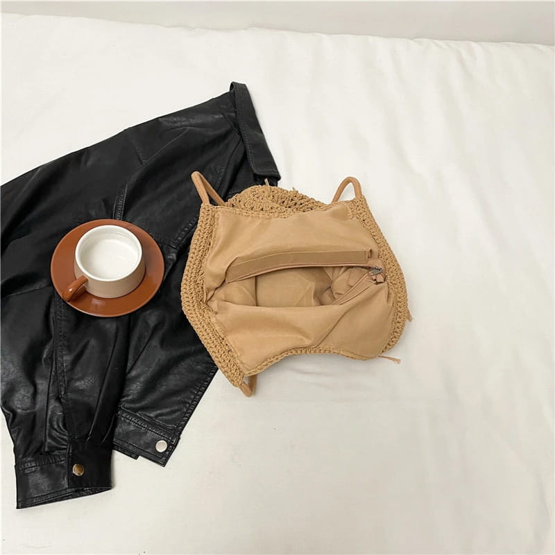 Weave Handbag Large Capacity Shoulder Bag Hollow out Tote