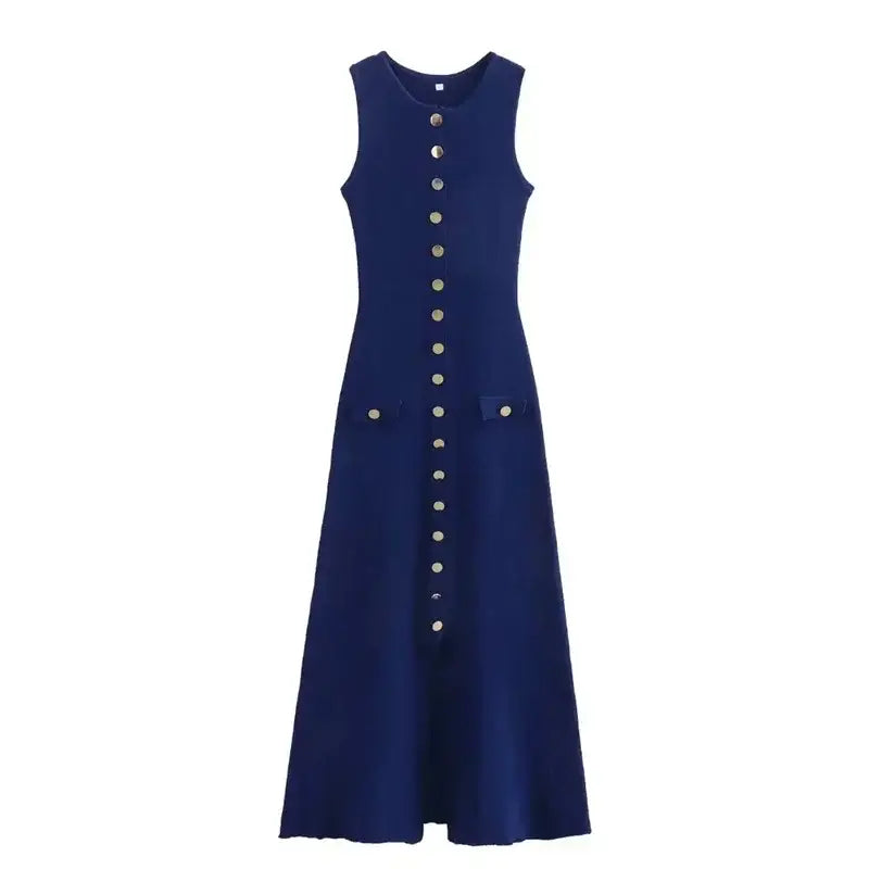 Knit Ribbed Cardigan Maxi Dress