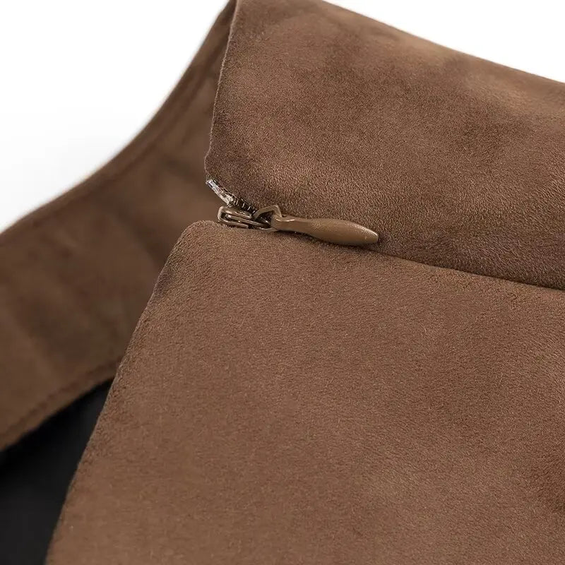 Women High Waist A-line Culottes Mid-waist Hidden Zipper Pocket Mini Skirt Shorts