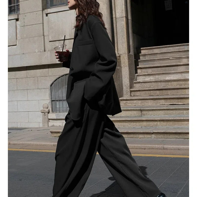 Women’s Button Pocket Fashion Solid Color Minimalist Casual Long Sleeve Blazers