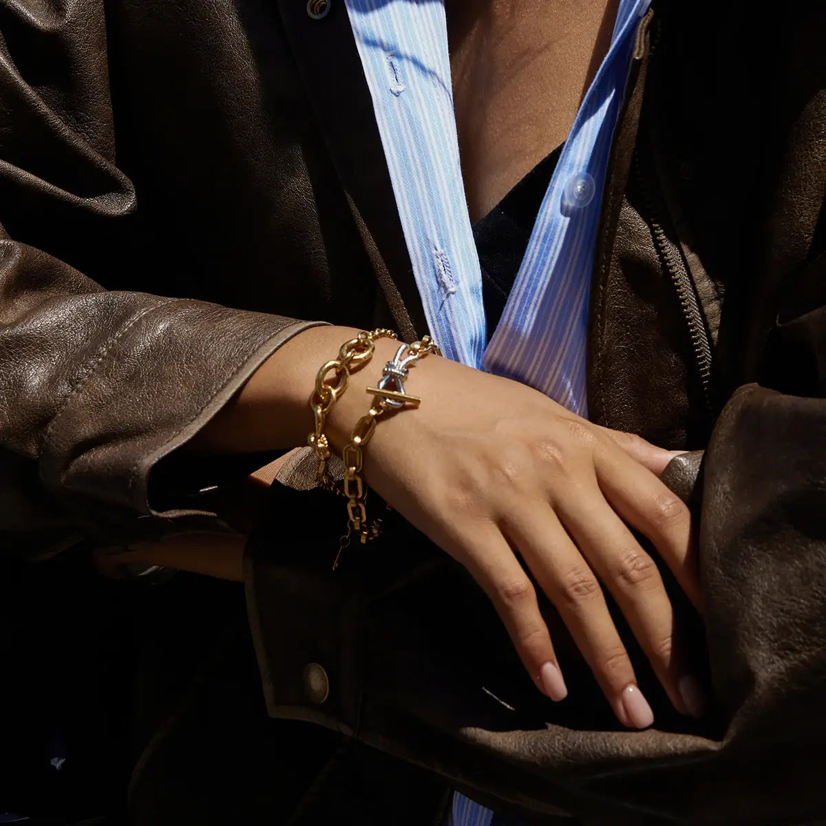 Stainless Steel Double Color Knot Bracelet